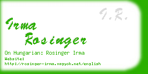 irma rosinger business card